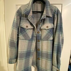 Plaid Button-Up Jacket